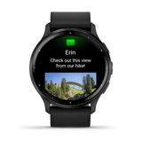 Garmin Venu 3 Slate stainless steel bezel with black case and black leather band