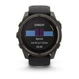 Garmin Fēnix 8  Solar, Sapphire , Carbon grey DLC titanium with Black/pebble grey silicone band