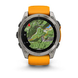 Garmin  Fēnix 8  AMOLED Sapphire, Titanium with Spark orange/graphite silicone band