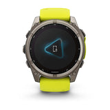Garmin Fēnix 8 Solar, Sapphire, Titanium with Amp yellow/graphite silicone band