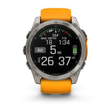 Garmin  Fēnix 8  AMOLED Sapphire, Titanium with Spark orange/graphite silicone band