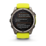 Garmin Fēnix 8 Solar, Sapphire, Titanium with Amp yellow/graphite silicone band