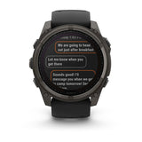 Garmin Fēnix 8  Solar, Sapphire , Carbon grey DLC titanium with Black/pebble grey silicone band