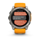 Garmin  Fēnix 8  AMOLED Sapphire, Titanium with Spark orange/graphite silicone band