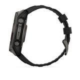 Garmin Fēnix 8  Solar, Sapphire , Carbon grey DLC titanium with Black/pebble grey silicone band
