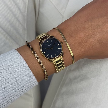 Féroce Mini Watch Steel, Blue Pearl, Gold Colour