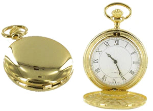 FULL HUNTER GOLD PLATED POCKET WATCH