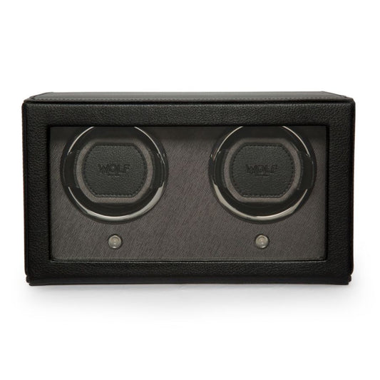 Cub Double Watch Winder With Cover - Black