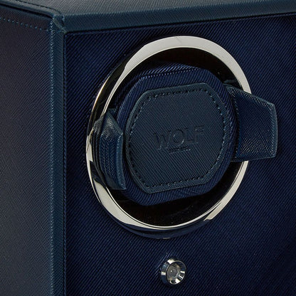 Cub Double Watch Winder With Cover - Navy