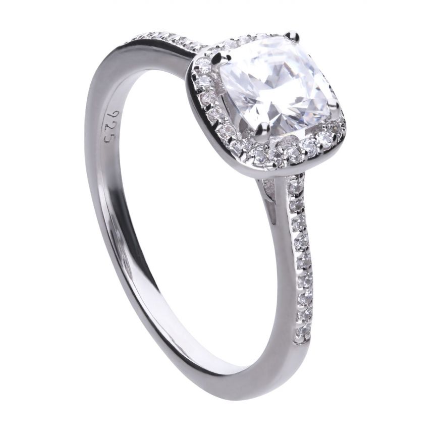 Diamond Fire Square Pave Set Ring
