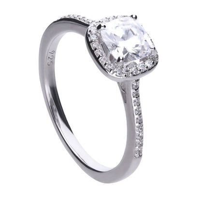 Diamond Fire Square Pave Set Ring