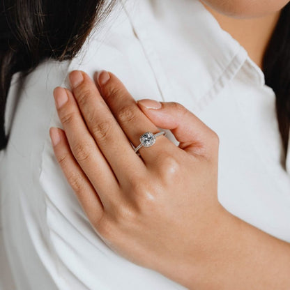 Diamond Fire Square Pave Set Ring