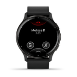 Garmin Venu 3 Slate stainless steel bezel with black case and black leather band