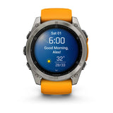 Garmin  Fēnix 8  AMOLED Sapphire, Titanium with Spark orange/graphite silicone band