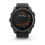 Garmin Fēnix 8  Solar, Sapphire , Carbon grey DLC titanium with Black/pebble grey silicone band