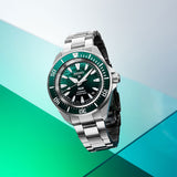 Seiko Prospex PADI 60th Anniversary 4R Compact Mechanical Diver’s Watch in Underwater Green