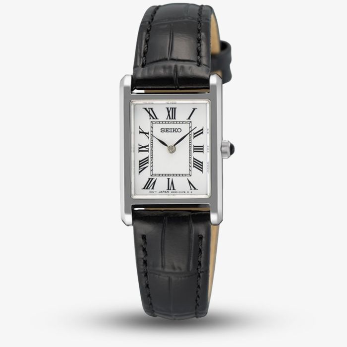 Ladies Quartz Watch in Silver tone with Leather Strap