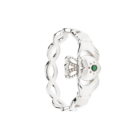 Claddagh Ring with Green Cubic Zirconia