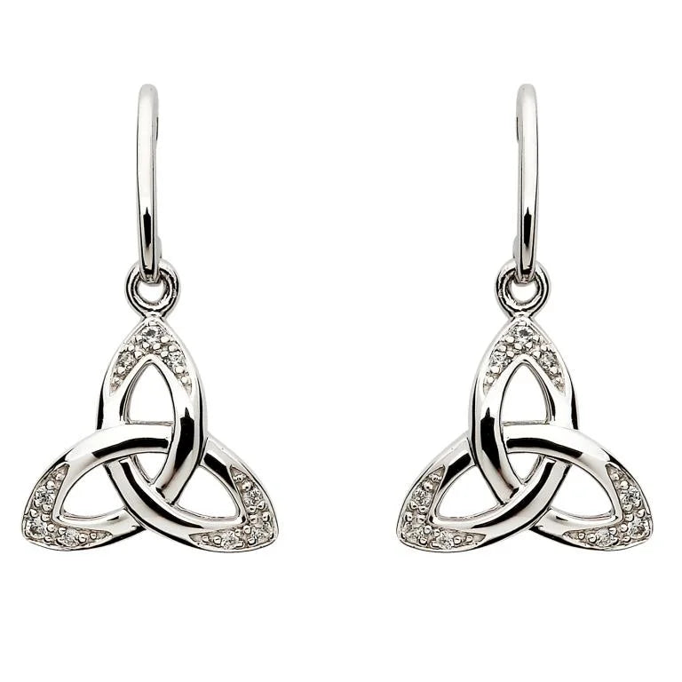 Celtic Stone Set Trinity Knot Earrings