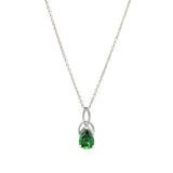 Emerald Green Cubic Zirconia Trinity Knot Necklace