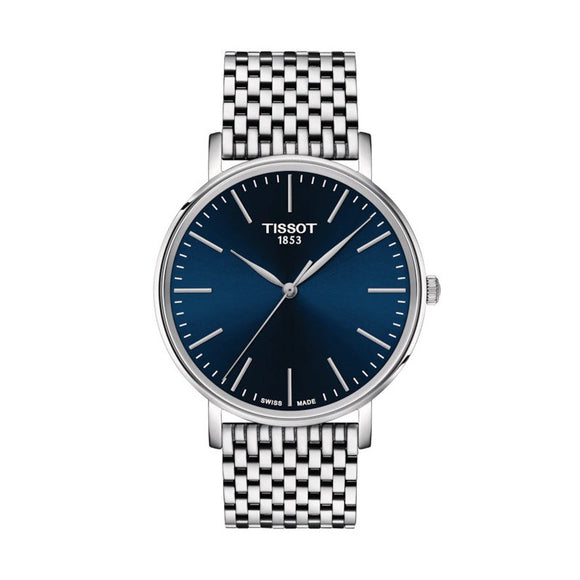 Tissot Everytime Gents Blue Dial S/Steel Bracelet Watch