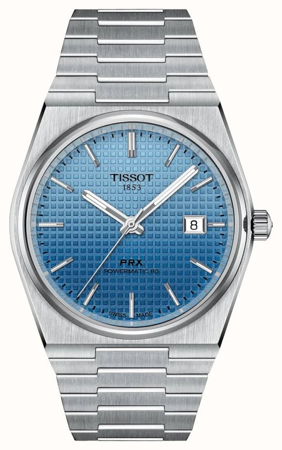 Tissot PRX Powermatic 80 (40mm) Ice Blue Gradient Dial / Stainless Steel Bracelet