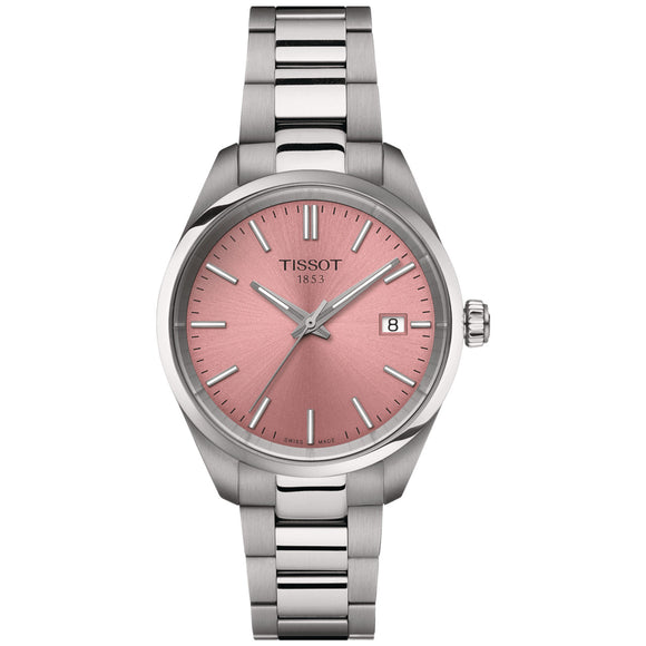 Tissot PR 100 Quartz 34mm Pink Dial S/Steel Bracelet Watch