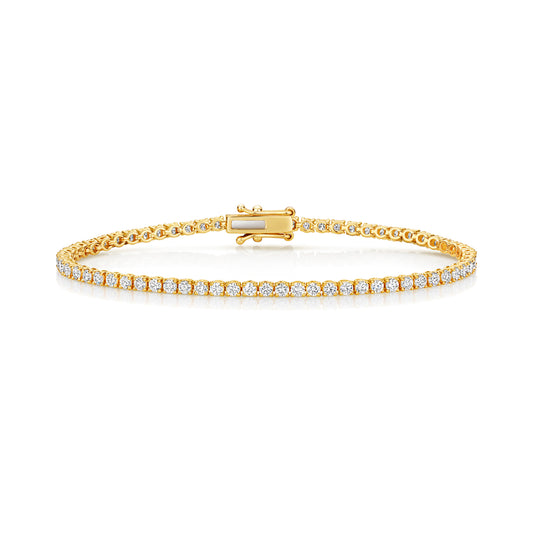 9ct YELLOW GOLD LAB GROWN DIAMOND BRACELET