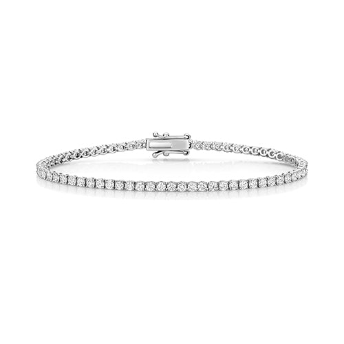 9CT WHITE GOLD LAB GROWN DIAMOND BRACELET