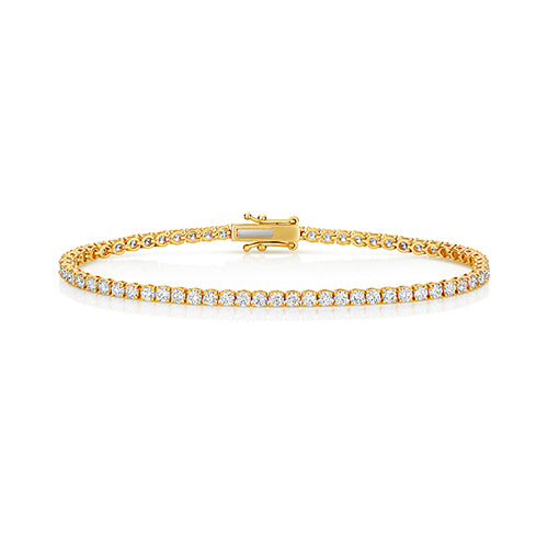 9ct YELLOW GOLD LAB GROWN DIAMOND BRACELET