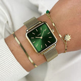 La Tétragone Watch Mesh, Green, Gold Colour