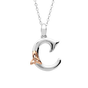 Sterling Silver celtic C initial pendant