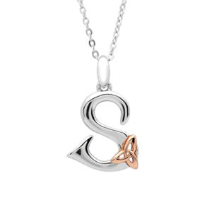 Sterling Silver celtic S initial pendant