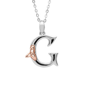 Sterling Silver celtic G initial pendant