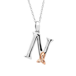 Sterling Silver celtic N initial pendant