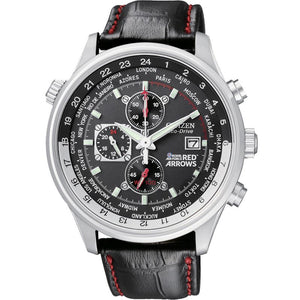 Mens Citizen Eco-drive Red Arrows World Time Chronograph Stainless Steel Watch CA0080-03E