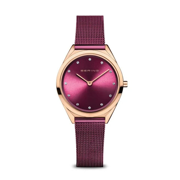 Bering Ladies Ultra Slim | polished rose gold | Mesh Bracelet Watch