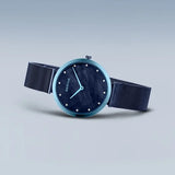 Bering Classic Ladies | polished blue | Mesh Bracelet Watch