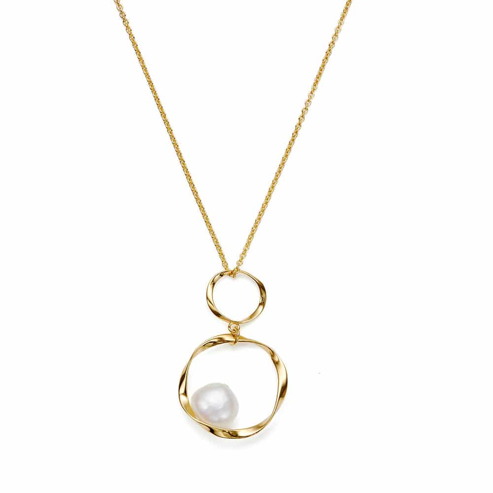 JERSEY PEARL BAROQUE DOUBLE DROP PENDANT