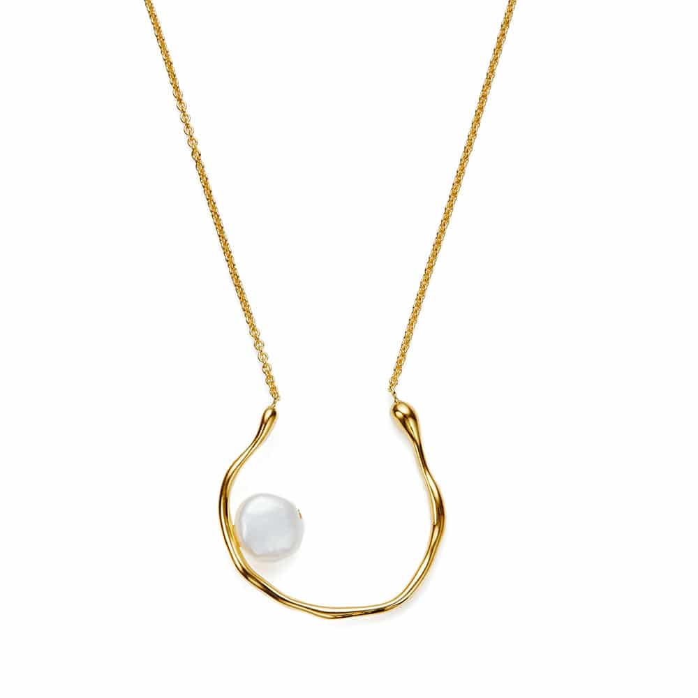 JERSEY PEARL BAROQUE HOOP PENDANT