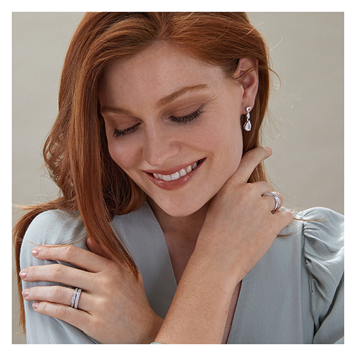 Sterling Silver Marquise & Large Pear CZ Drop Earrings