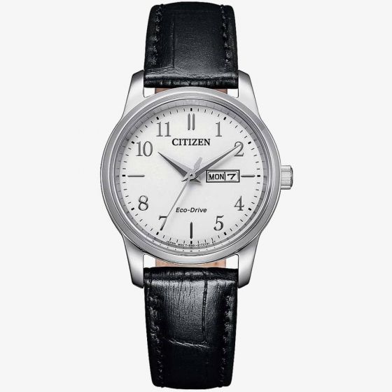 Citizen Ladies Black Leather Strap Watch