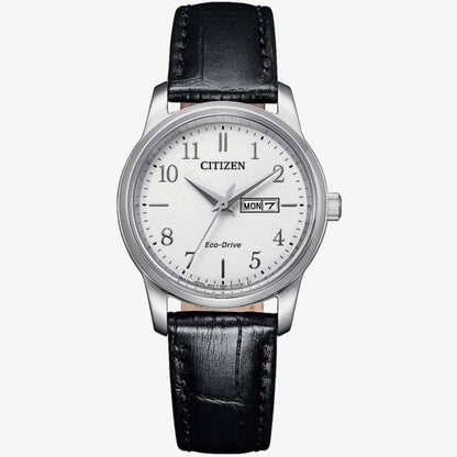 Citizen Ladies Black Leather Strap Watch