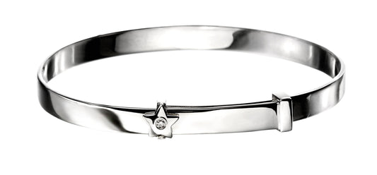 D For Diamond Star Expanding Bangle with Diamond