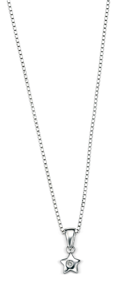 D for Diamond Star Pendant and Chain with Diamond