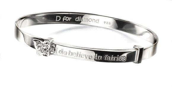 D for Diamond Butterfly Bangle