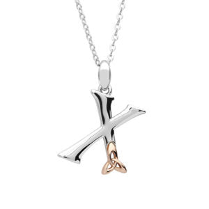 Sterling Silver celtic X initial pendant