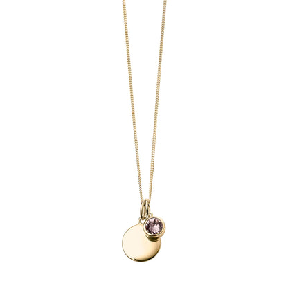 Gold Plate Light Amethyst Swarovski Crystal June Birthstone Pendant