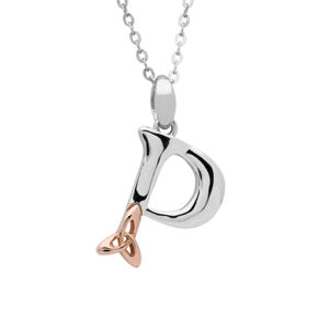 Sterling Silver celtic P initial pendant