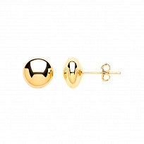 Silver Gold Plated Flat Ball Stud Earrings
